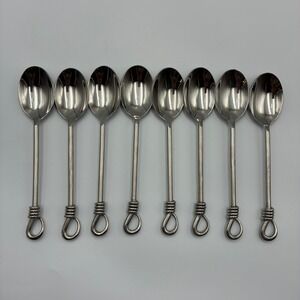 Gourmet Settings Twist and Shout Teaspoons 18/10 Stainless Steel Set of 8 7in